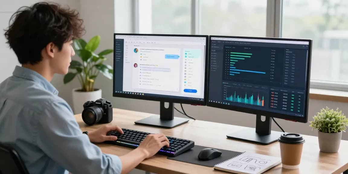 Dynamic workspace showcasing spicy ai chat development with engaging interfaces and vibrant workspace elements.
