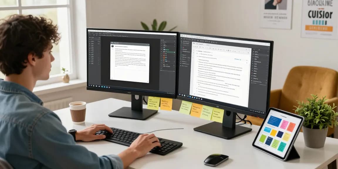 Dynamic workstation featuring 截图软件 interface, inspiring productive tech environment.