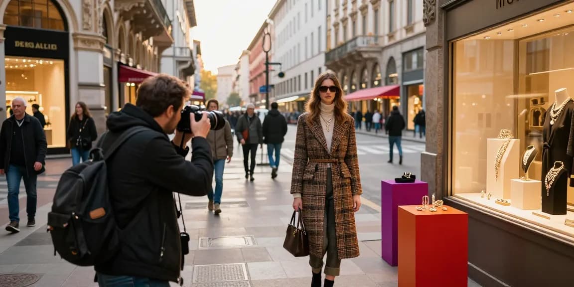 Fotografo professionista Milano che scatta un modello di moda con gioielli a Milano.
