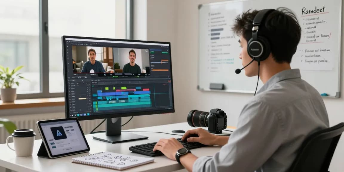 Transforming video into detailed ai video prompts in a modern workspace.
