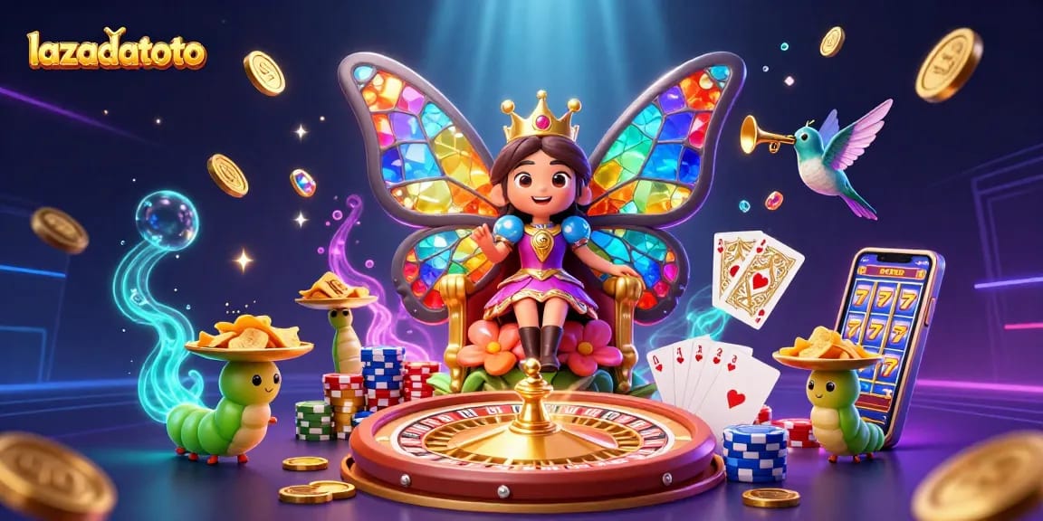 Lazadatoto players enjoy a vibrant gaming experience with colorful casino elements and engaging features