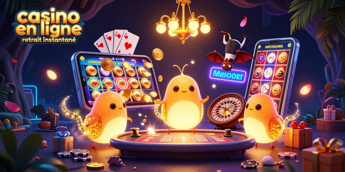 Jouez aux jeux de casino en ligne retrait instantané avec une ambiance lumineuse et immersive.