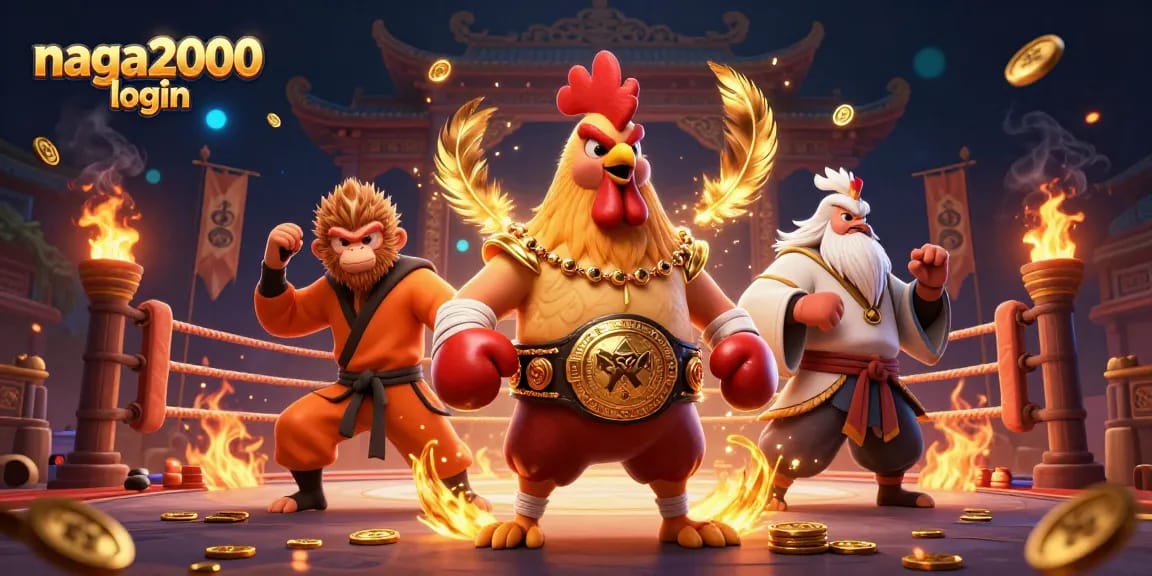 Masuk ke dunia NAGA2000 login dengan ilustrasi karakter kuat dalam arena permainan.