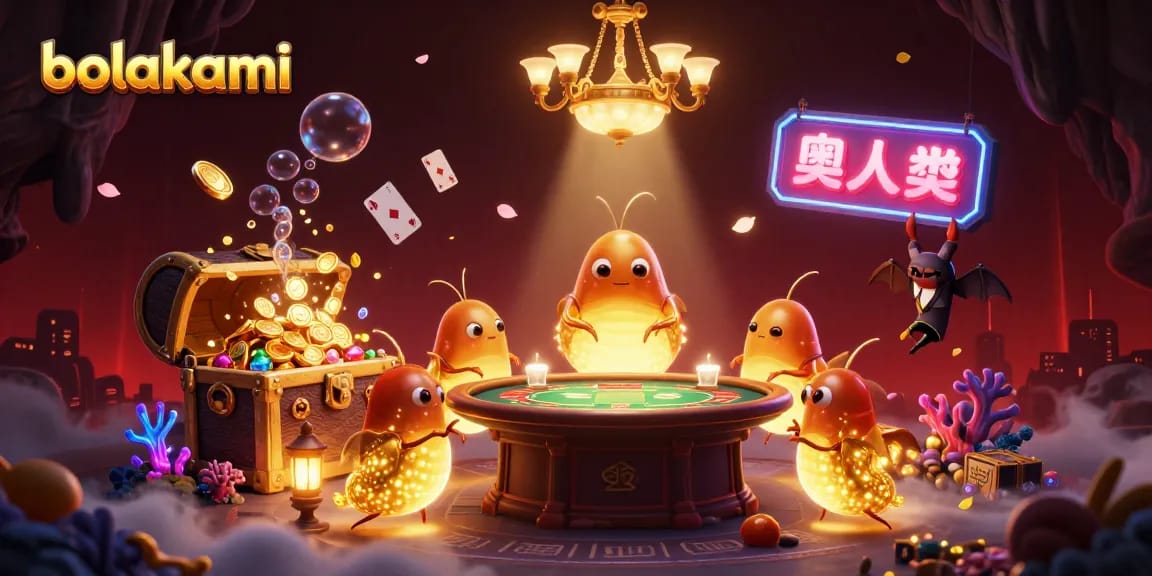 Experience the excitement of bolakami with glowworms illuminating a lively cave casino scene.