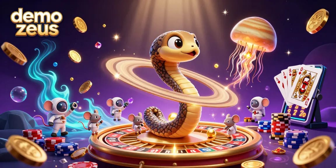 Demo zeus membawa keseruan permainan slot dengan jackpot dan koin berkilau yang mengelilinginya.