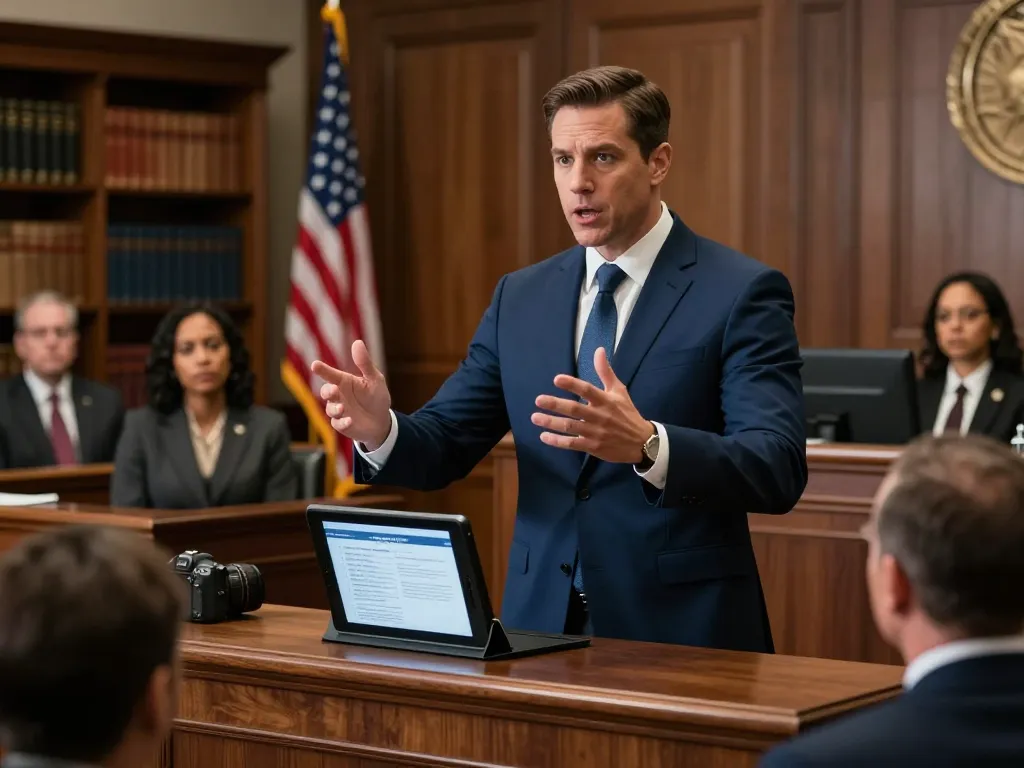 Tampa criminal lawyer passionately defending a client in court, showcasing expertise and determination.