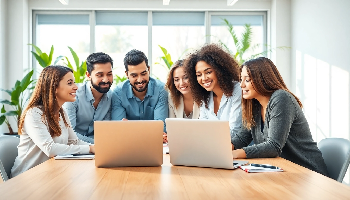 Visualize innovative strategies at https://alvionz.de/ with a diverse team collaborating effectively.
