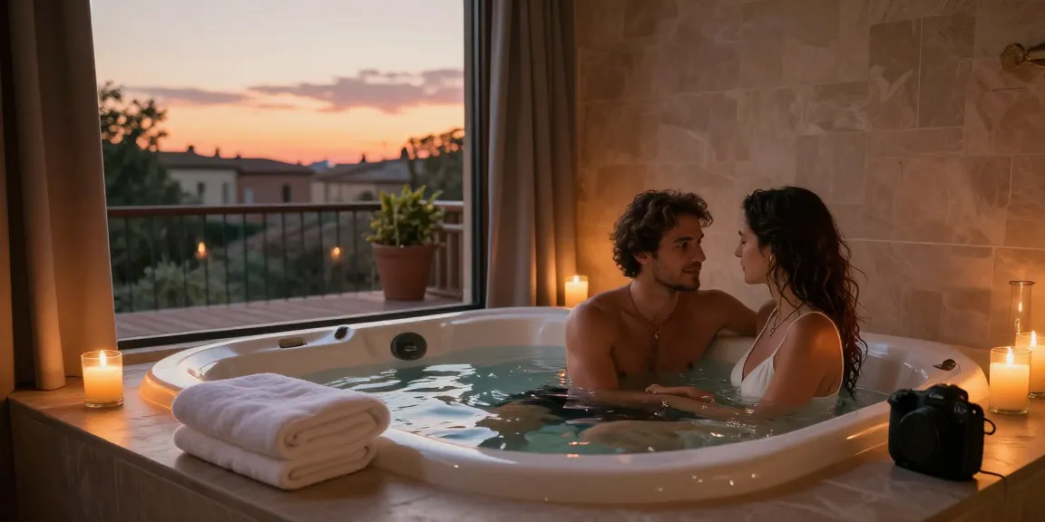 Experience a romantic LOVEROOM TOULOUSE with a luxurious jacuzzi, perfect for a cozy getaway.