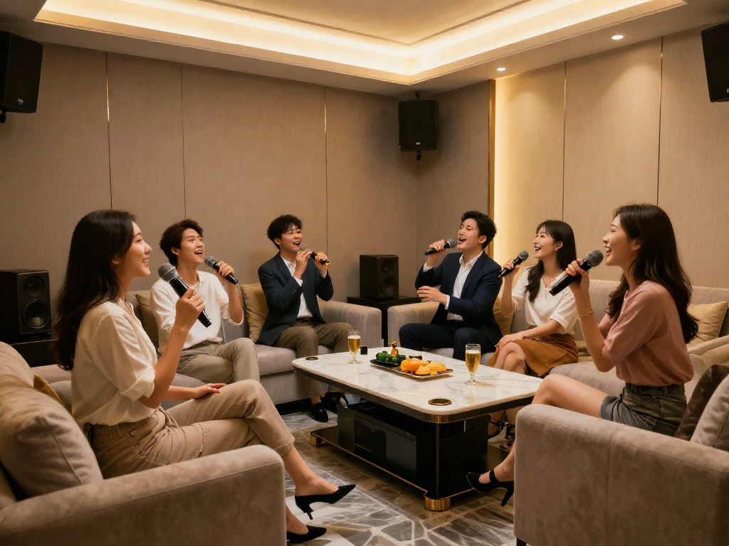 강남 엘리트에서 친구들과 함께 즐거운 시간을 보내는 프라이빗 룸의 모습