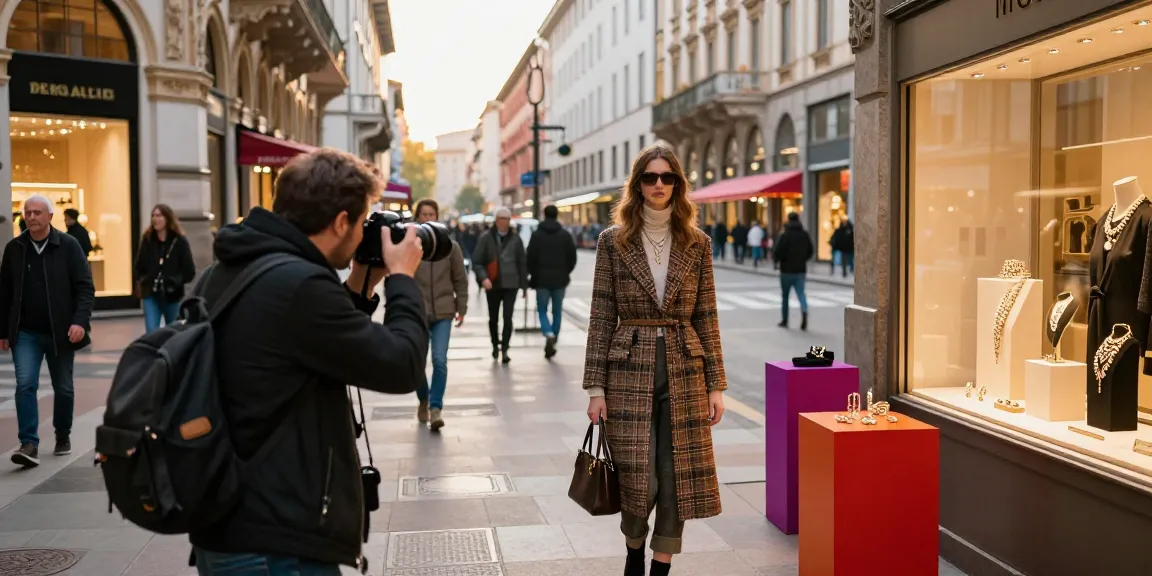 Fotografo professionista Milano che scatta un modello di moda con gioielli a Milano.