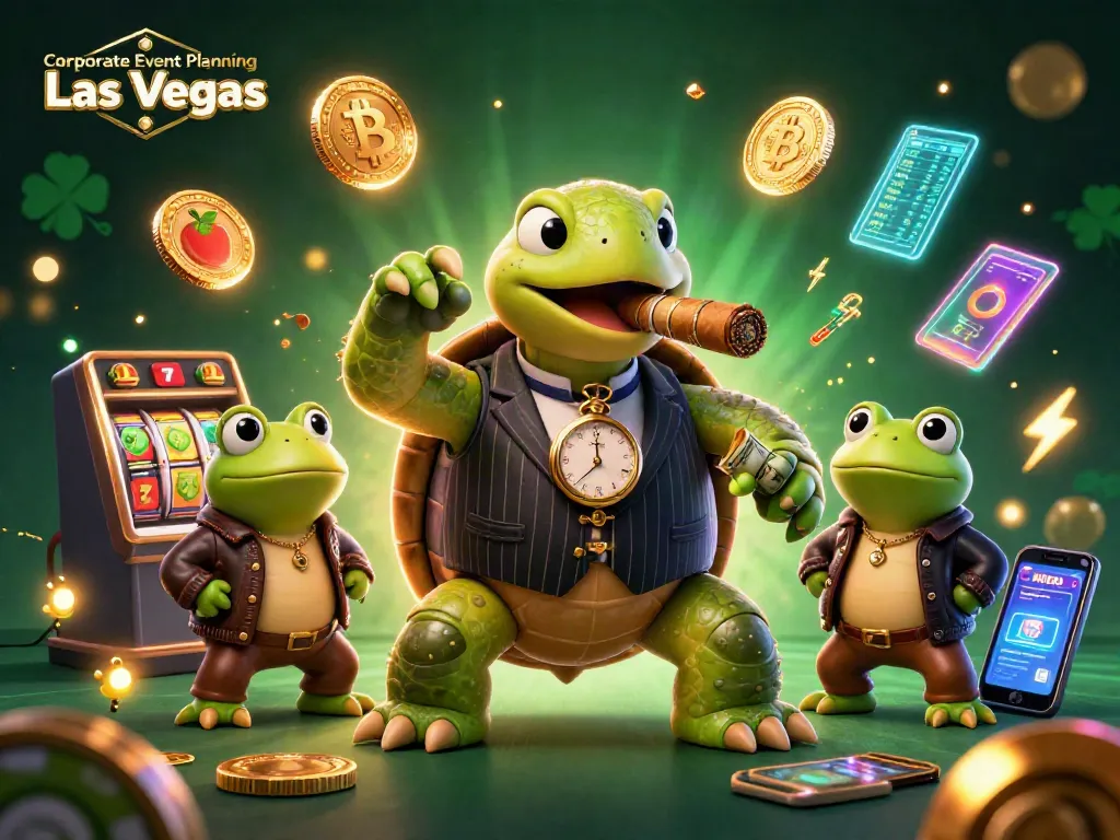 Spin and win with our Corporate Event Planning Las Vegas as a snapping turtle leads the fun!