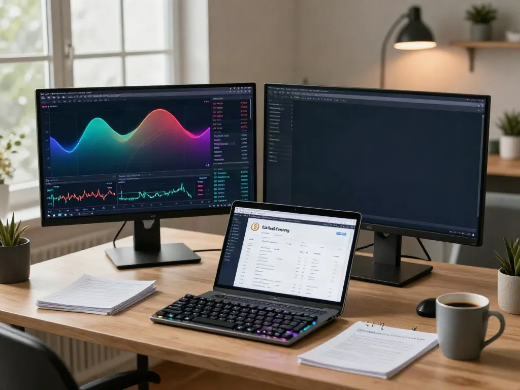 Durov2 Kick trading workspace with cryptocurrency charts and digital wallet interface.