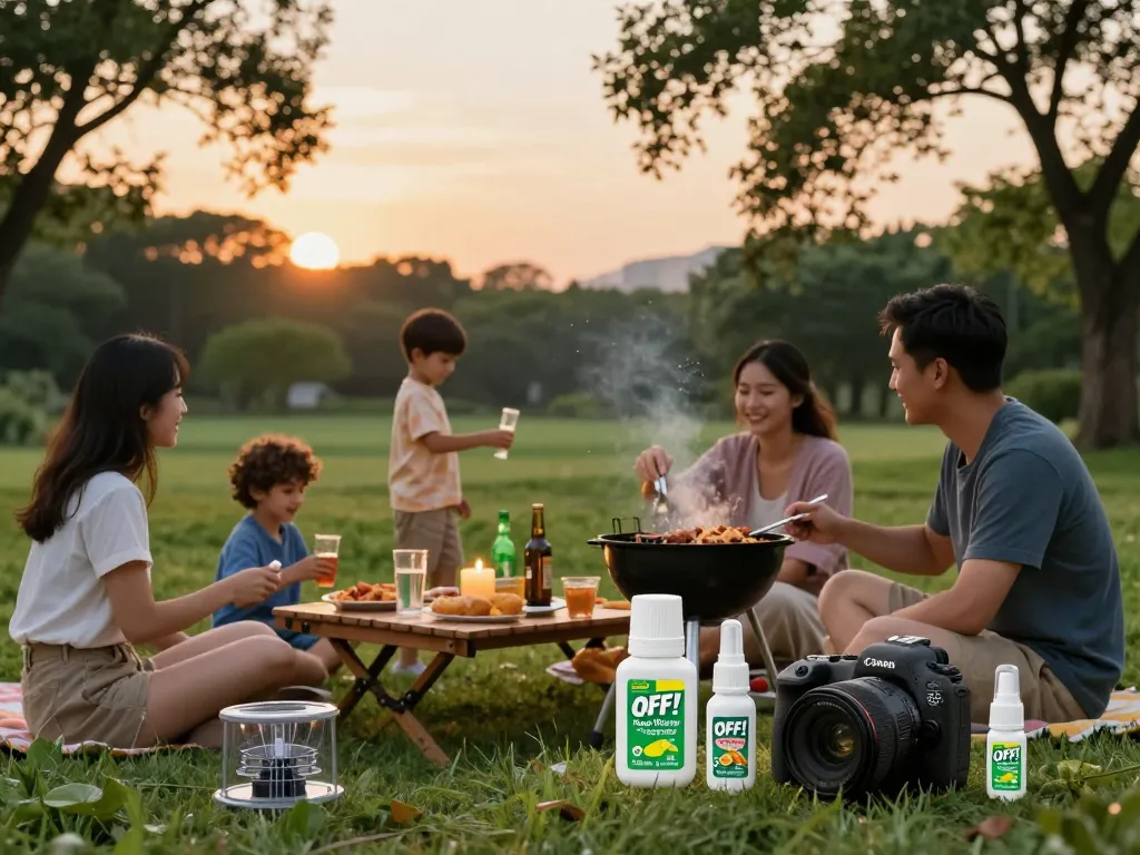 Best Mosquito Repellent used during family barbecue, highlighting outdoor enjoyment without irritation.