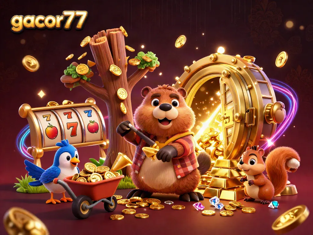 Gacor77 menawarkan pengalaman slot yang mengasyikkan dengan karakter lucu yang mengumpulkan koin emas.