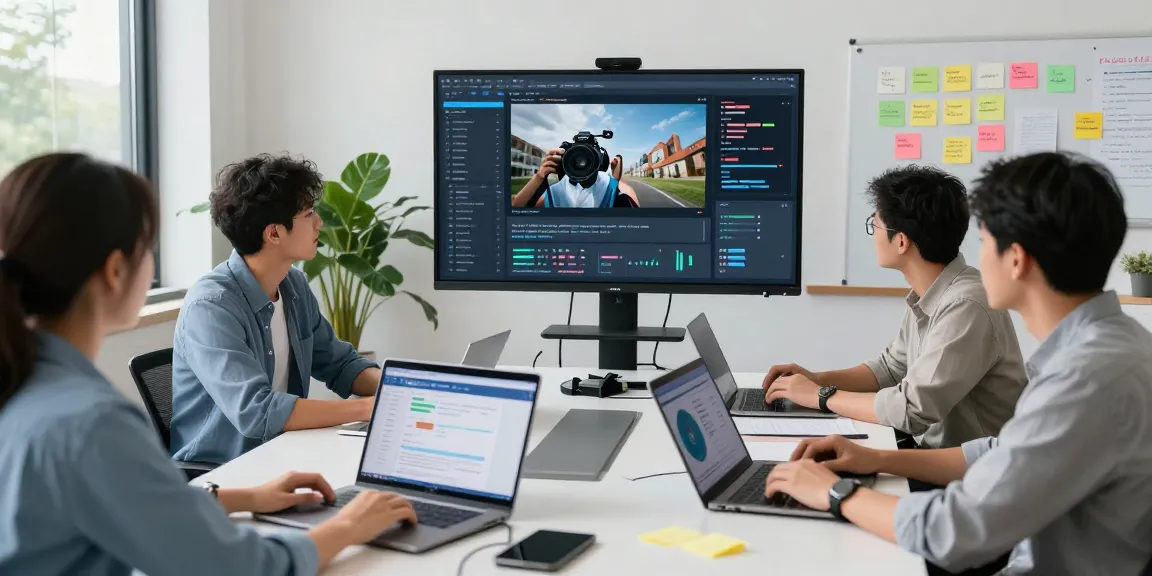 Team using an ai image detector in a modern workspace for content moderation