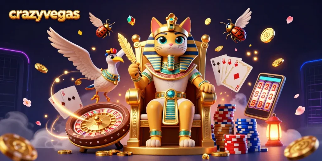 Experience thrilling gameplay with crazyvegas, featuring dynamic characters and vibrant casino elements.