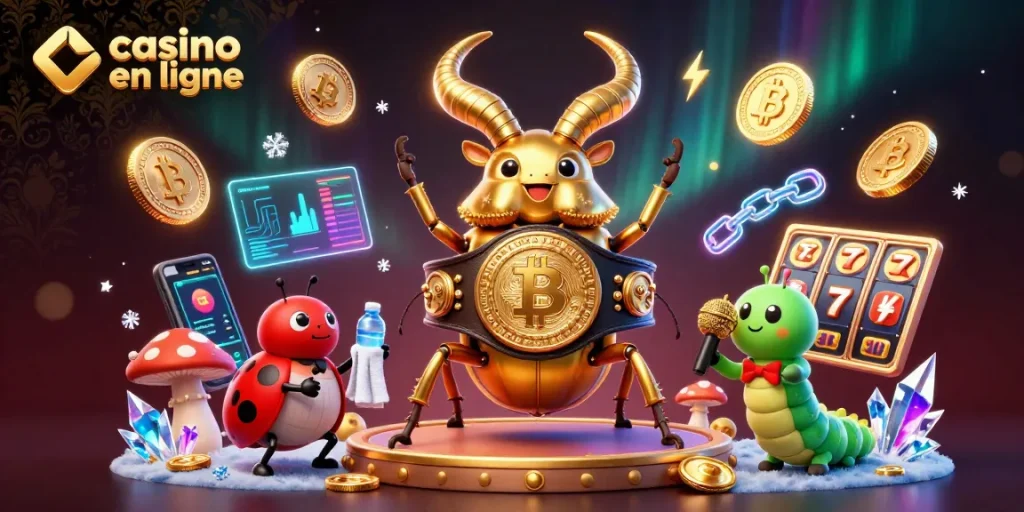 Découvrez des personnages dans un casino en ligne vibrant avec des éléments de jeu animés.