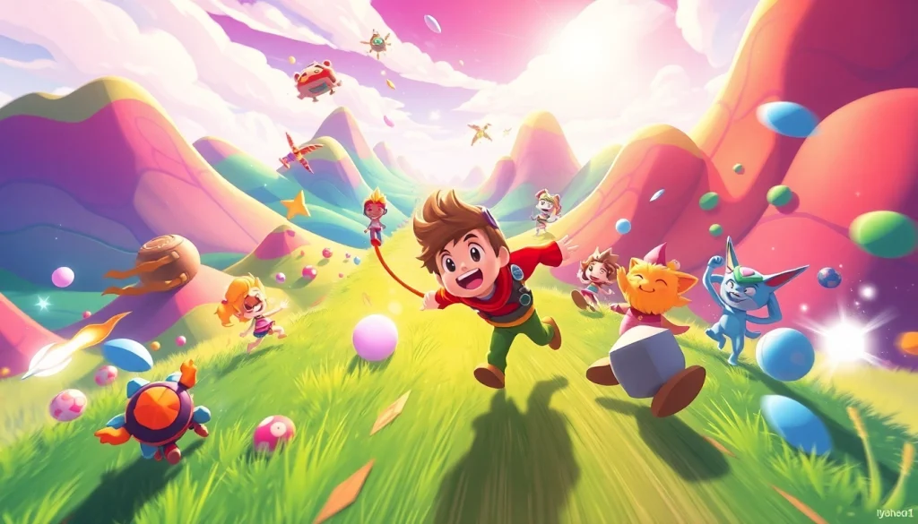 Experience the action of yono game with vibrant characters in a lively gameplay scene.